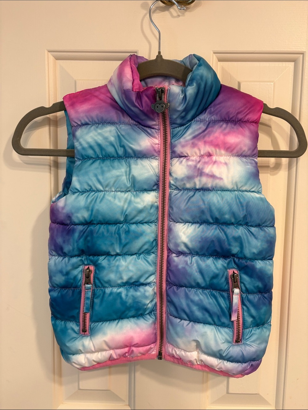 Appaman Girls Tie-Dye Puffer Vest in Blue, Pink, Purple 4T